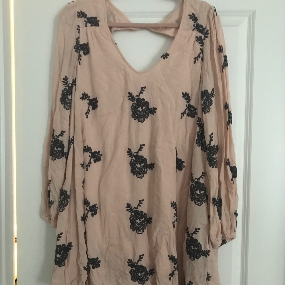 Free People Floral Dress- Blush/Grey